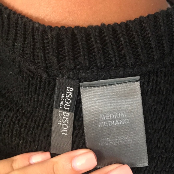 Bisou Bisou Black Knit Cut Out Sweater - Picture 3 of 3